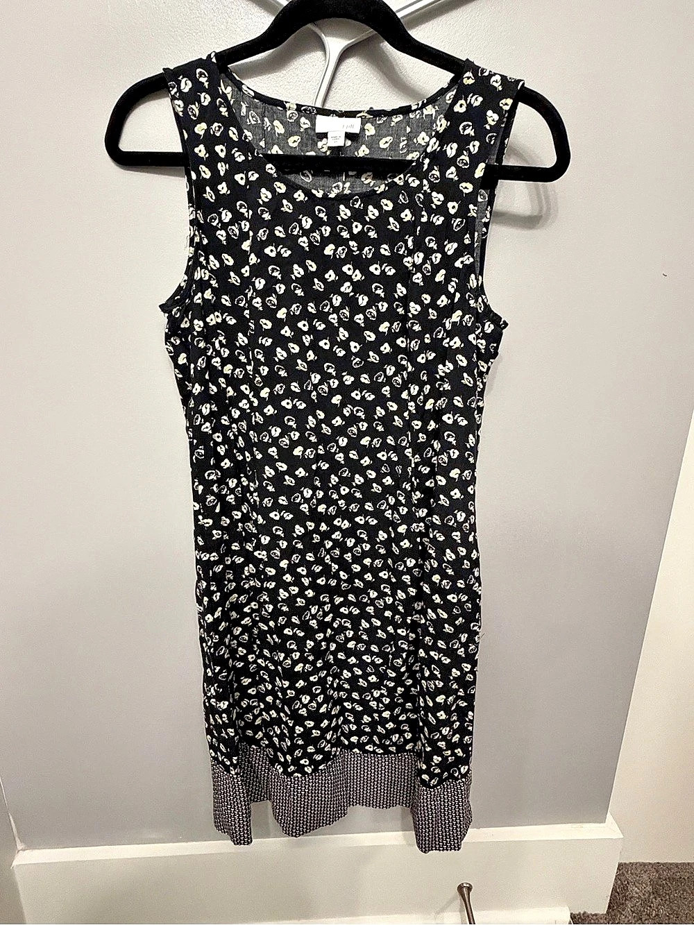J. Jill Floral Midi Dress Black & White Size XS